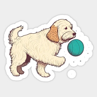 Dog Playing with Ball 01 Sticker